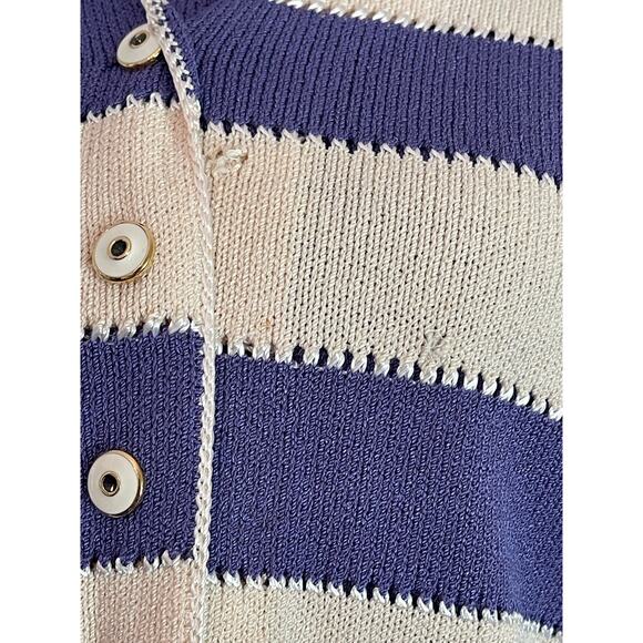 J.S.S knit wear jacket set small purple cream wool blend button up vintage - Picture 8 of 15